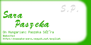 sara paszeka business card